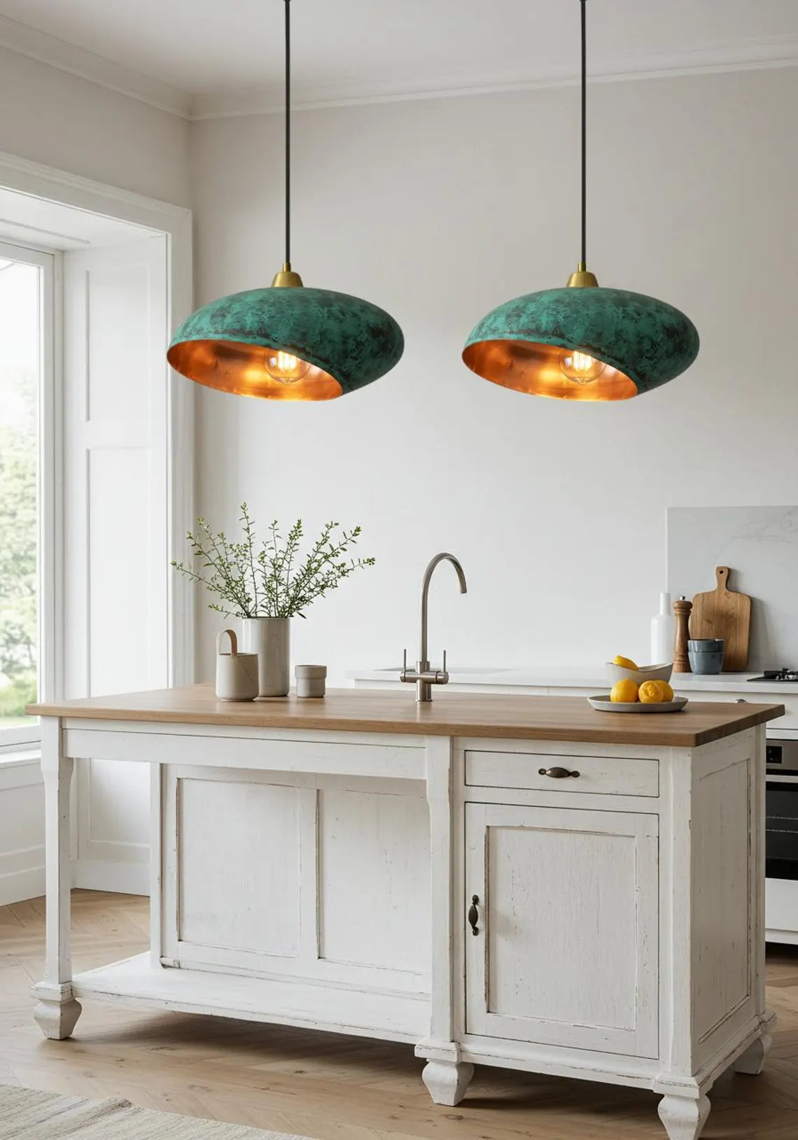 Handmade Green Patina Light , Hanging Dome Lamp , Copper Dome Pendant Lamp, kitchen island Light,Copper Dome Lamp