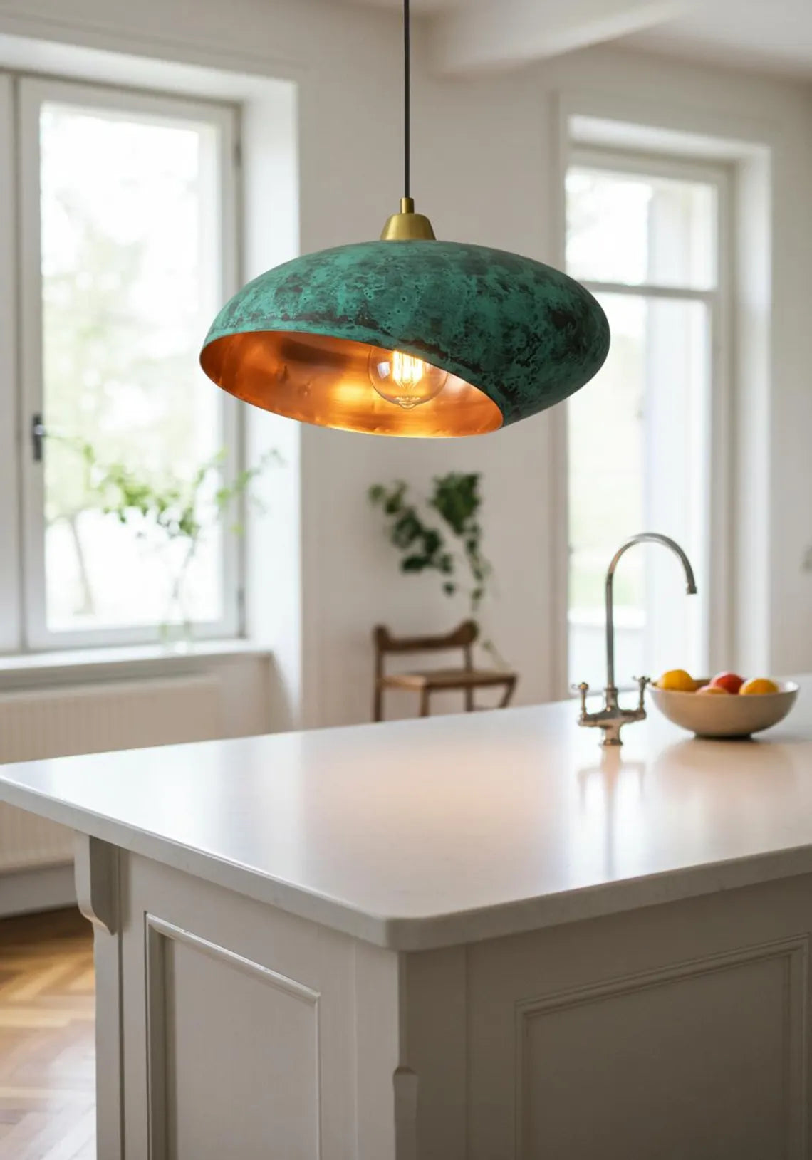 Handmade Green Patina Light , Hanging Dome Lamp , Copper Dome Pendant Lamp, kitchen island Light,Copper Dome Lamp