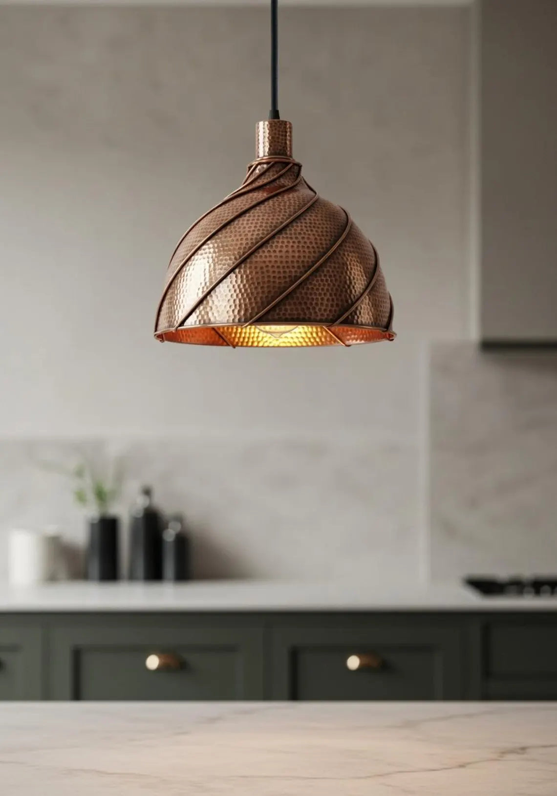 Hammered Solid Copper Dome Pendant Light, Rustic Chandelier, Copper Light Fixture, Ceiling Light