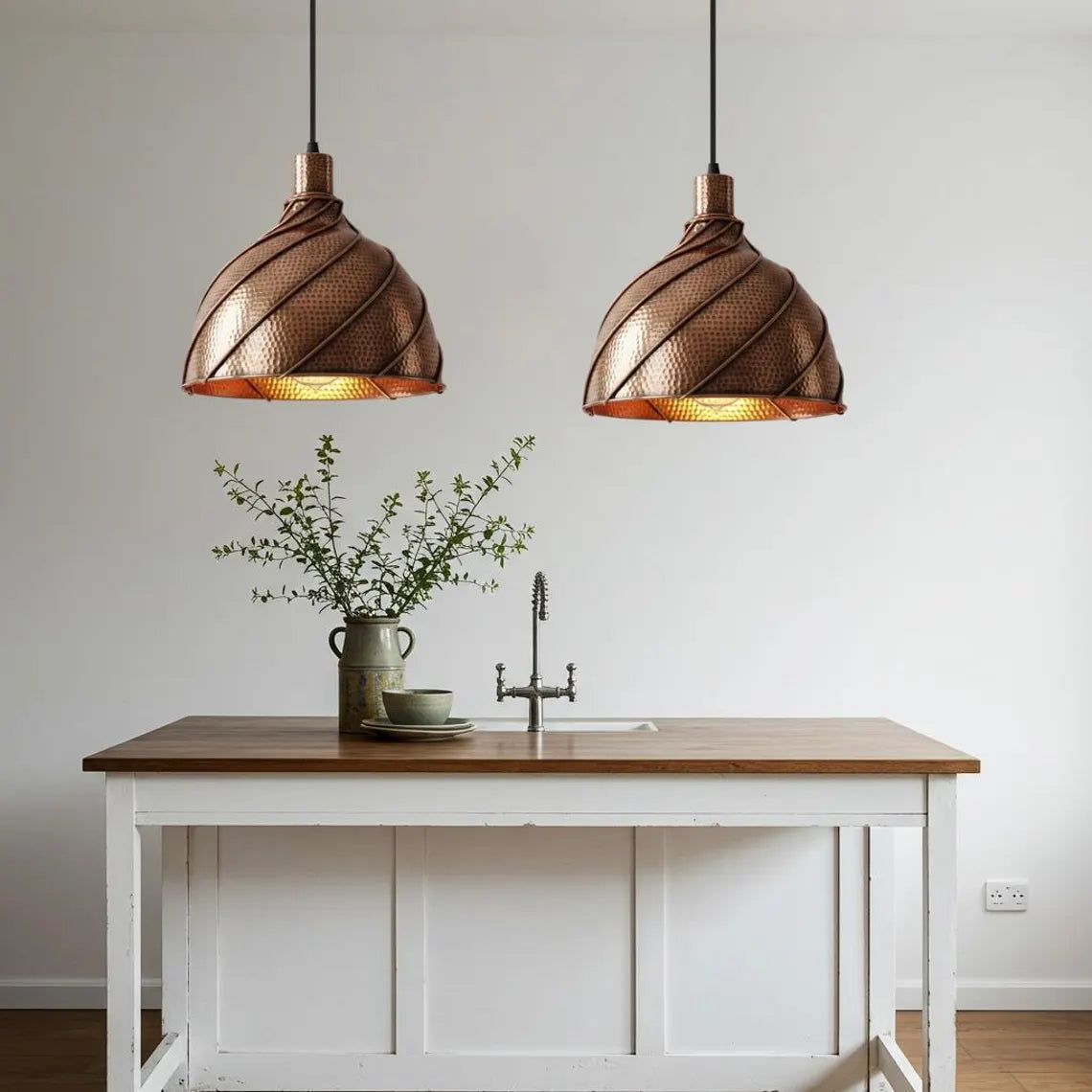 Hammered Solid Copper Dome Pendant Light, Rustic Chandelier, Copper Light Fixture, Ceiling Light