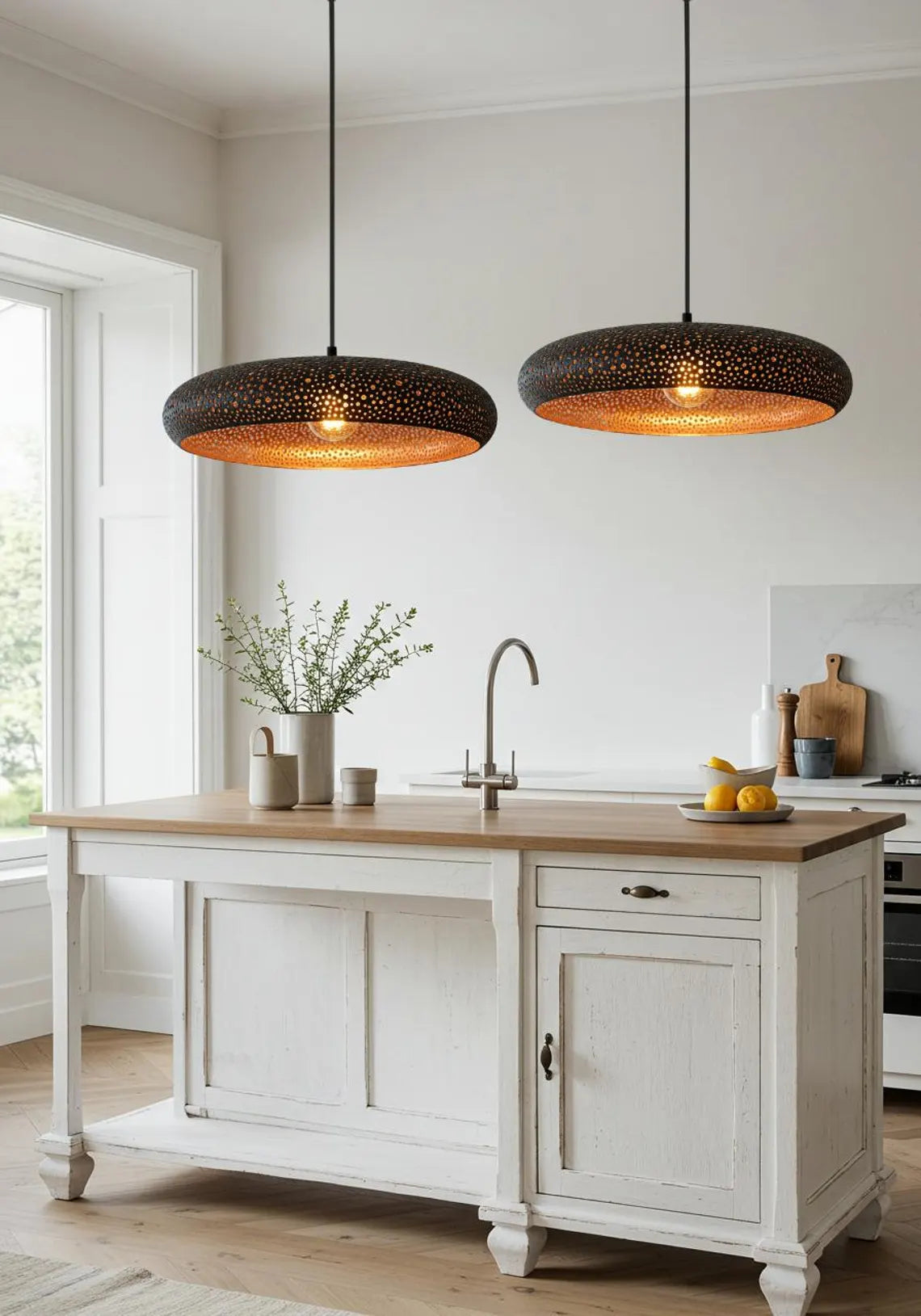 Hammered Dome Lamp, Moroccan Copper Ceiling DomeLamp, Chandelier Farmhouse Light, Handmade Pendant Light, Kitchen Island