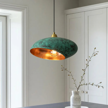 Handmade Green Patina Light , Hanging Dome Lamp , Copper Dome Pendant Lamp, kitchen island Light,Copper Dome Lamp