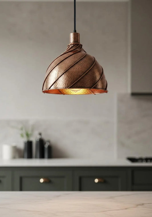 Hammered Solid Copper Dome Pendant Light, Rustic Chandelier, Copper Light Fixture, Ceiling Light