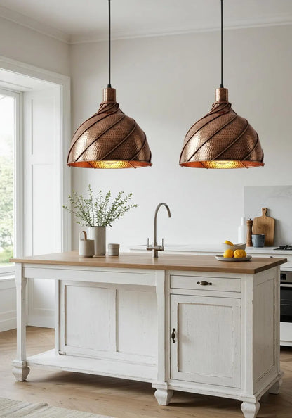 Hammered Solid Copper Dome Pendant Light, Rustic Chandelier, Copper Light Fixture, Ceiling Light