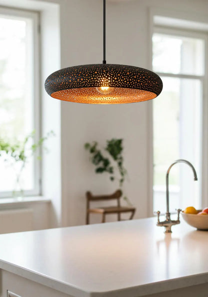 Hammered Dome Lamp, Moroccan Copper Ceiling DomeLamp, Chandelier Farmhouse Light, Handmade Pendant Light, Kitchen Island